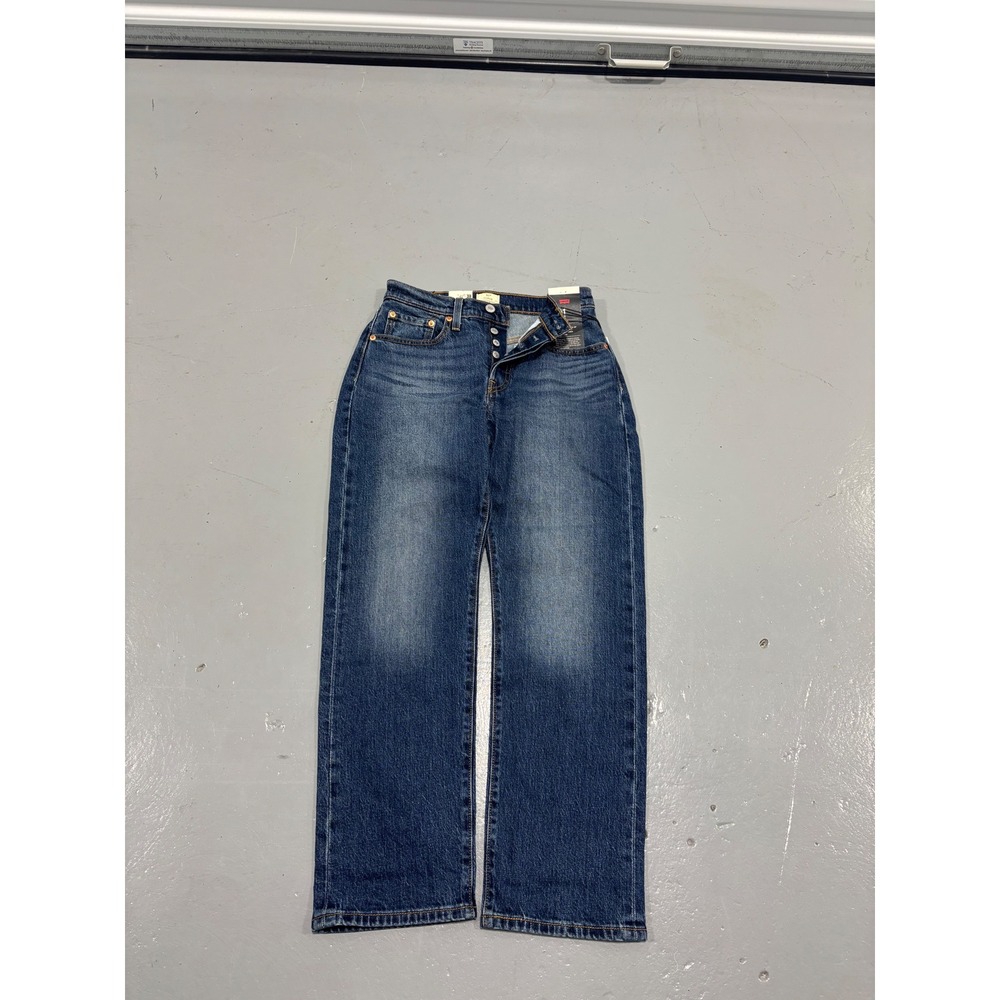 Levis Premium 501 Curve Straight Leg Button Fly Jeans Dark Blue W27 L28 NEW